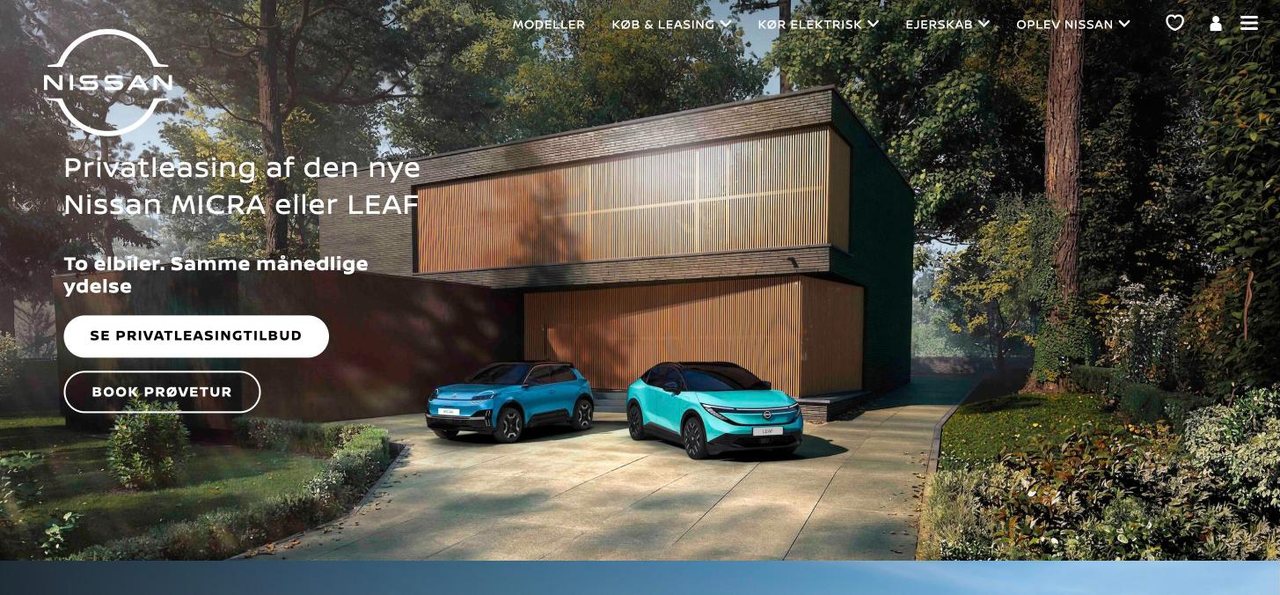 Nissan Denmark website today