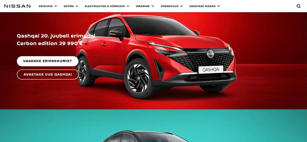 Nissan Estonia website today