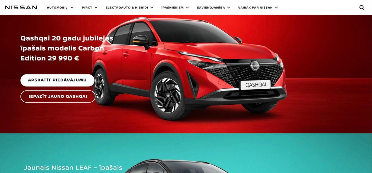 Nissan Latvia website today