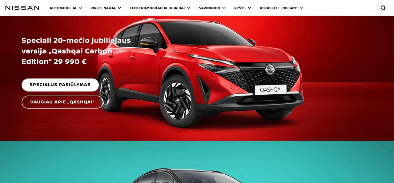 Nissan Lithuania website today